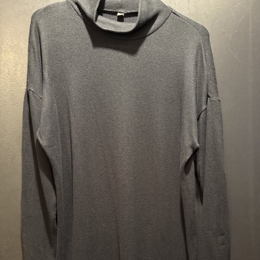 Uniqlo - Mock Neck Shift Sweater Dress - Women's Medium - Black